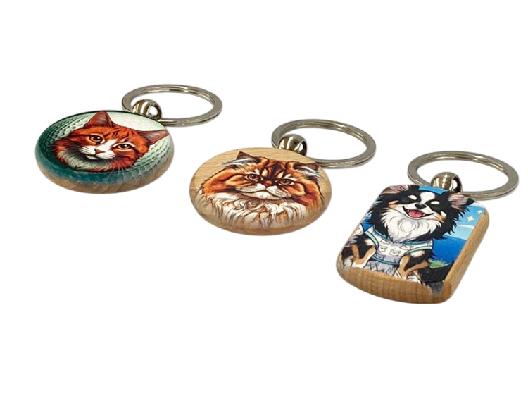 【オーダー品】メモリアル 木製キーホルダー