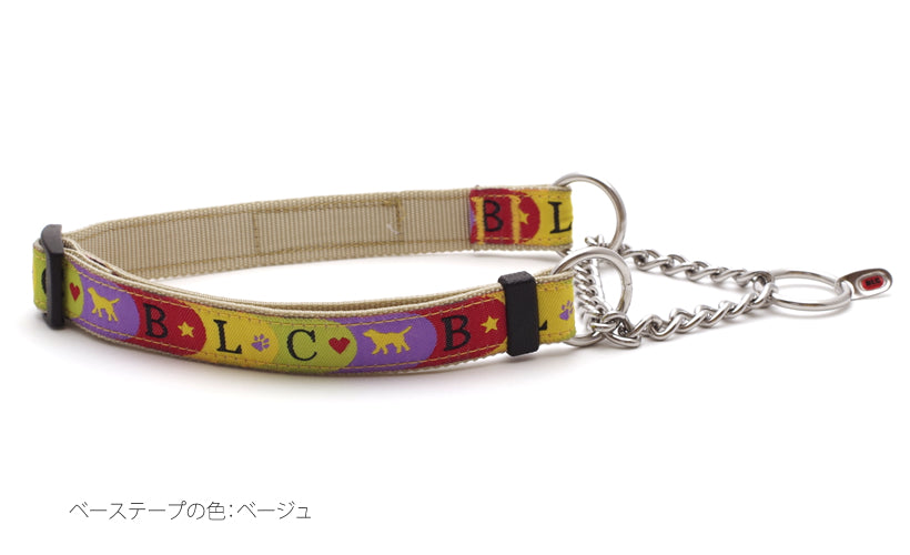 【アウトレット】ザ・ブラックラブカンパニー ハーフチョーク Mサイズ/BLCファン/ベージュ/中型犬用 しつけ用 首輪